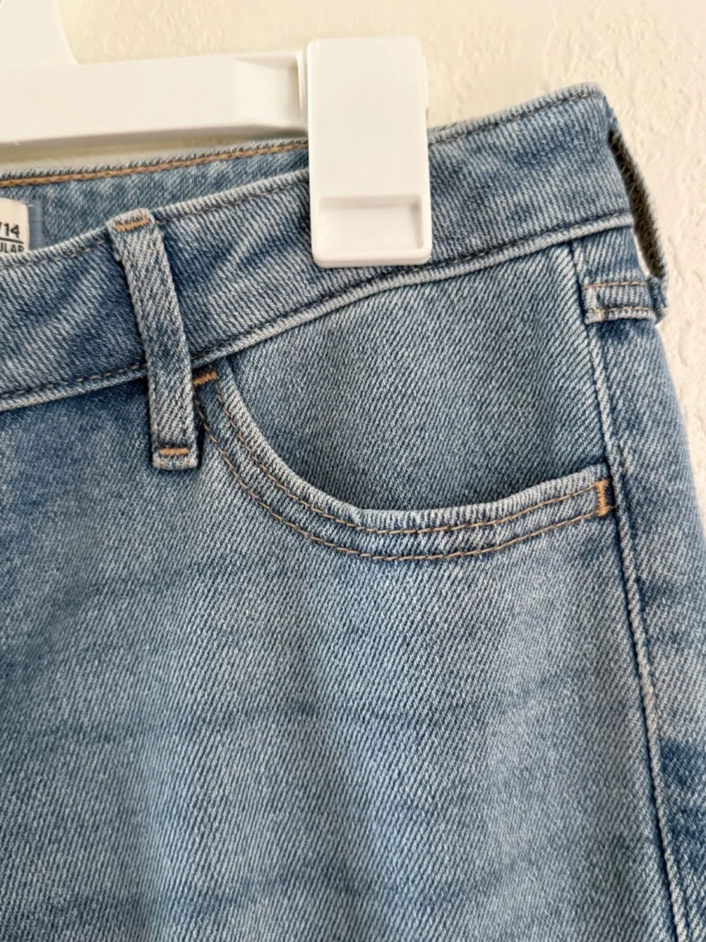 Abercrombie Kids Girls Jeans 13/14 Regular Low Rise Baggy Light Wash Denim